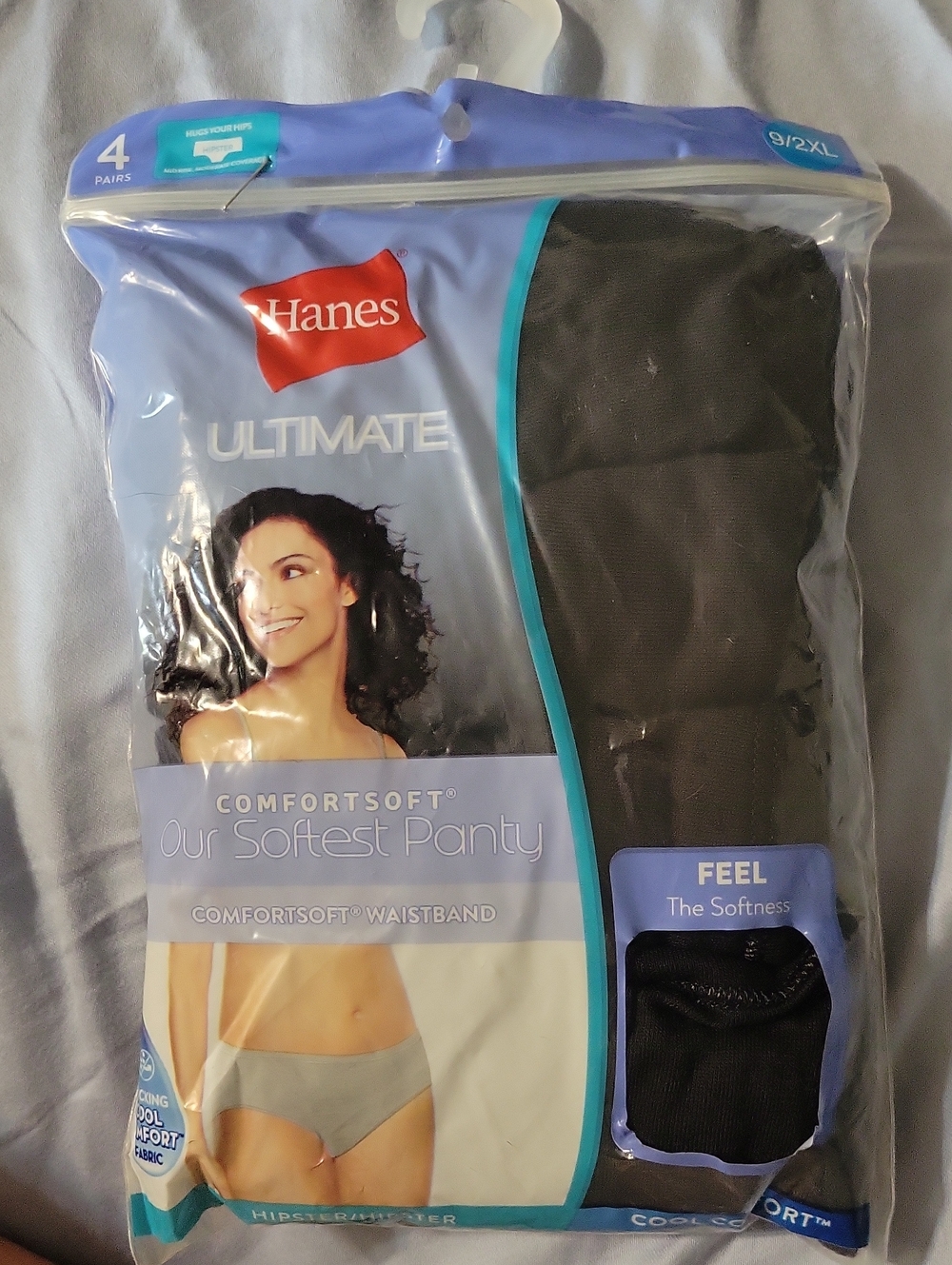 Hanes Ultimate Black ComfortSoft Panties 4-Pack